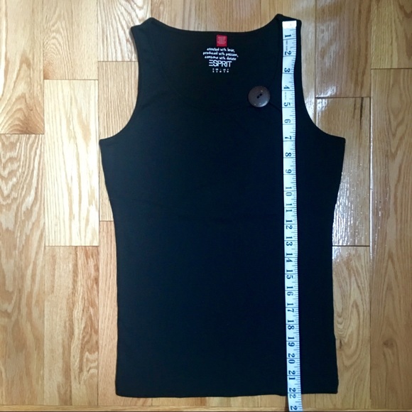 Esprit Black tank top with button embellishment - Picture 7 of 8